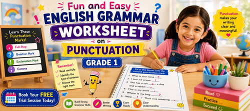 Easy Punctuation Exercises for Class 1 Kids