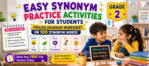 Easy Synonym Practice Activities for Students in Grade 2 PDF