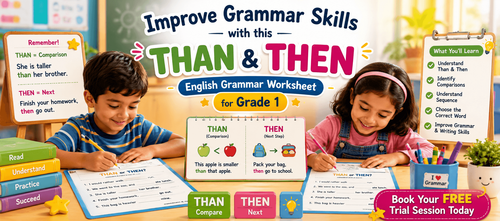 English Grammar Printable Worksheet: Than vs Then