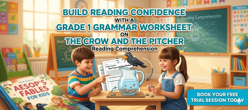 English Reading Skills Worksheet on The Crow and the Pitcher