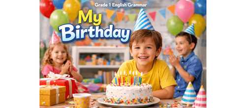 English Worksheet for Class 1 Birthday Party Practice