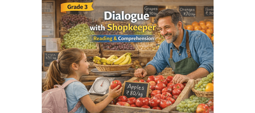 English Worksheet for Class 3 Shopkeeper Dialogue Practice