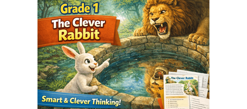 English Worksheet for Kids Clever Rabbit Story Class 1 PDF