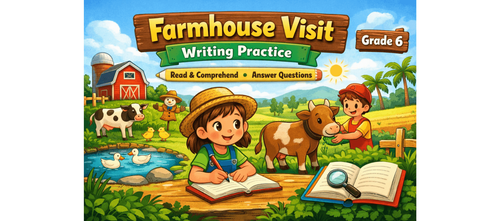 Farmhouse Visit Writing Practice Worksheet for Grade 6 Learners