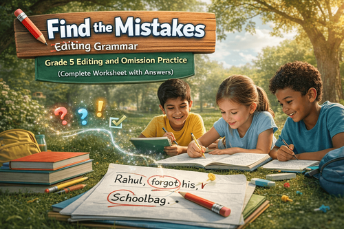 Find the Mistakes – Grade 5 Editing and Omission Practice