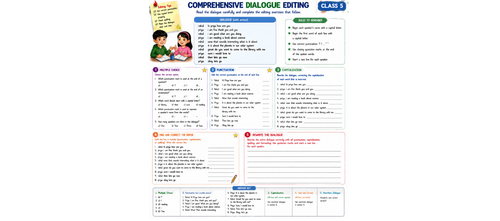 Fix Dialogue Errors Comprehensive Editing Worksheet for Class 5