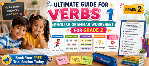 Free PDF Verbs Practice Worksheet for Grade 2 Students