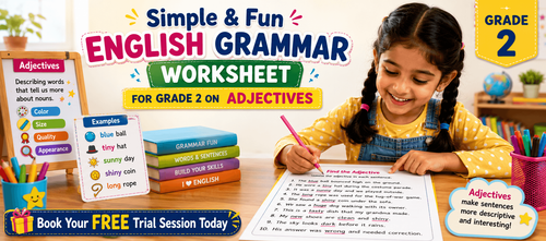 Fun Adjectives Practice Worksheet with Answers for Grade 2
