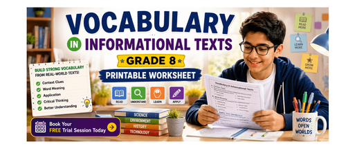 Vocabulary in Informational Texts: Grade 8 Printable Worksheet