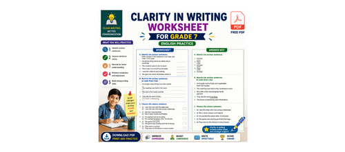 Clarity in Writing Worksheet for Grade 7 – English Practice PDF