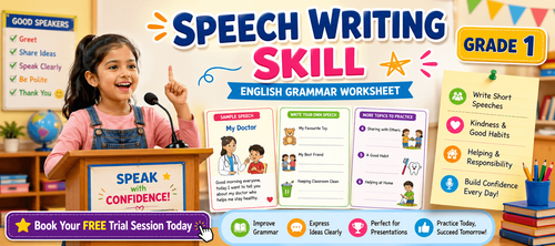 Grade 1 Grammar Worksheet – Speech Writing Practice
