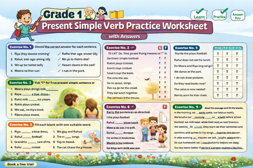 Grade 1 Learners Practice Present Tense with Easy Verb Tasks