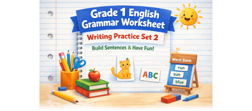 Grade 1 Writing Practice Set 2 Printable Worksheet