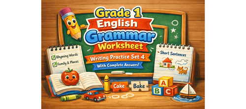 Grade 1 Writing Practice Set 4 with Exercises