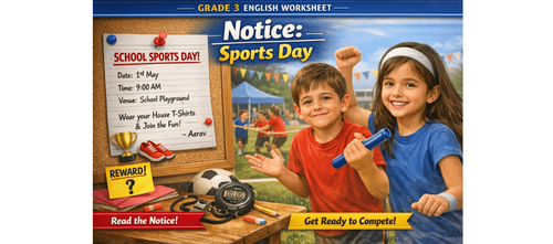 Grade 3 English Worksheet Diary Writing & Reading Practice
