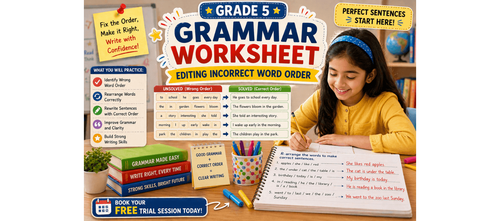 Grade 5 Grammar Worksheet Editing Incorrect Word Order Exercises