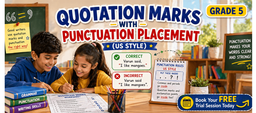 Grade 5 Quotation Marks with Punctuation Placement (US Style)