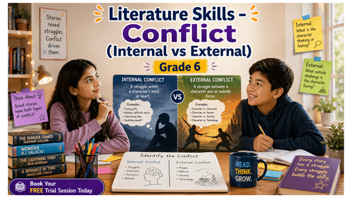 Grade 6 English Worksheet: Conflict (Internal vs External)