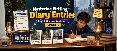 Grade 7 Diary Entry: English Writing Worksheet with Examples