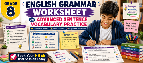 Grade 8 Advanced Sentence Vocabulary Practice Worksheet