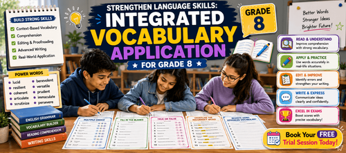 Grade 8 Integrated Vocabulary Application Worksheet PDF
