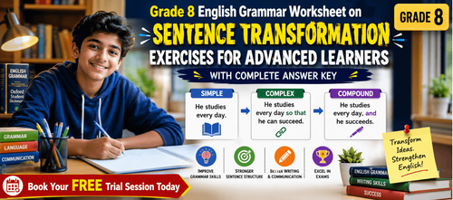 Grade 8 Sentence Transformation Exercises for Advanced Learners