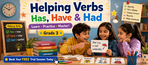 Has Have and Had Helping Verbs Exercises for Young Learners