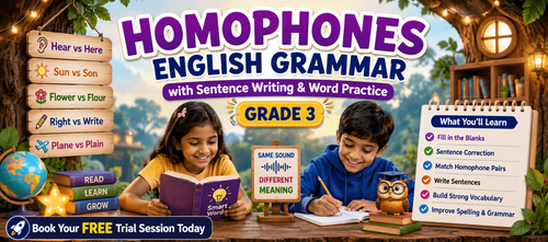 Homophones Worksheet for Grade 3 with Fun Word Exercises
