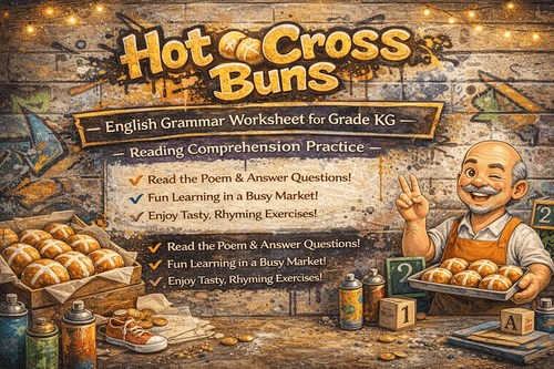 Hot Cross Buns English Practice Worksheet for KG