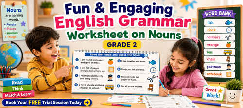 Identify the Nouns Worksheet for Class 2 with Answers