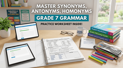 Improve Vocabulary: Class 7 Synonyms, Antonyms & Homonyms Worksheet