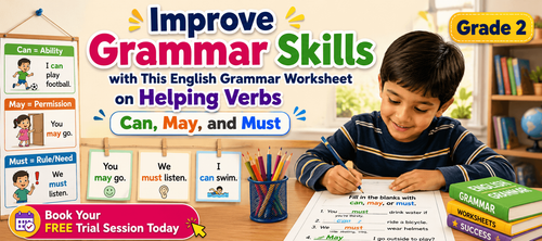 Interactive Can, May, Must Exercises for Class 2 Kids