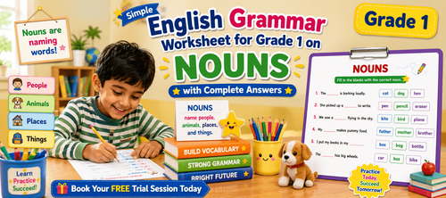 Interactive Naming Words Worksheet for Grade 1 Kids