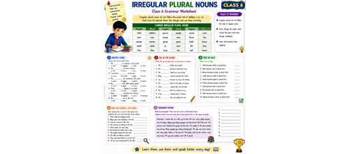 Irregular Plural Nouns: Class 6 Editing & Exercises (PDF)
