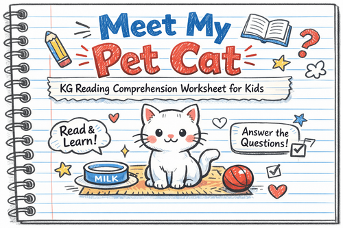 KG Comprehension Activity – Meet My Pet Cat Story Sheet