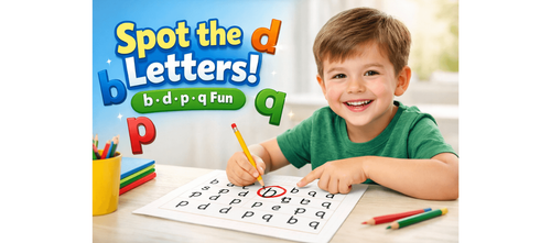 KG Visual Discrimination Worksheets (b/d/p/q) for Kids
