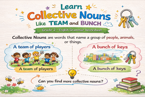 Learn Collective Nouns with Examples – Grade 2 Worksheet