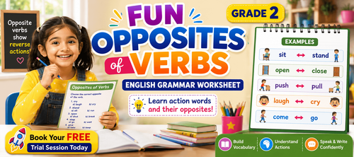 Learn Opposite Action Words with This Grade 2 Worksheet