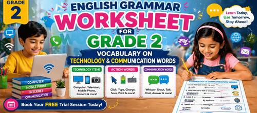Learn Technology Words Class 2 English Worksheet for Kids