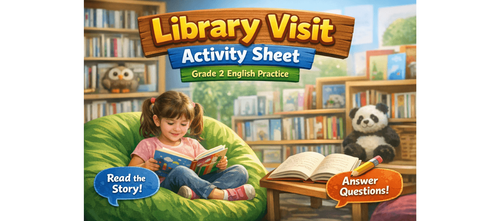 Library Visit Activity Sheet – Grade 2 English Practice