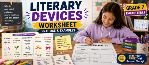 Literary Devices Worksheet for Grade 7: Practice & Examples