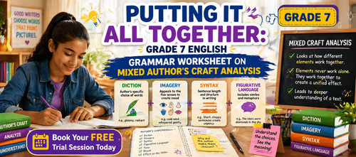 Mixed Author's Craft Analysis: Printable Worksheet for Grade 7