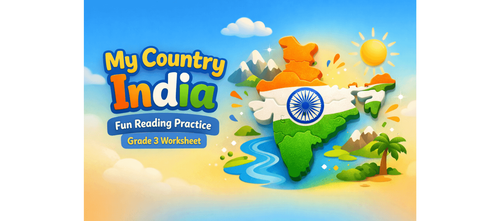 My Country India Worksheet for Grade 3 Writing Practice