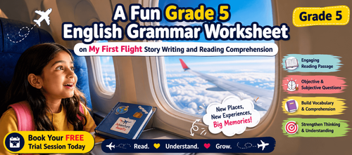 My First Flight Grade 5 Story Writing Worksheet PDF