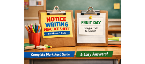 Notice Writing Practice Sheet for Grade 1 Kids | English Activity