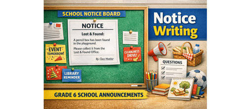 Notice Writing Worksheet for Grade 6 Practice & Examples [PDF]