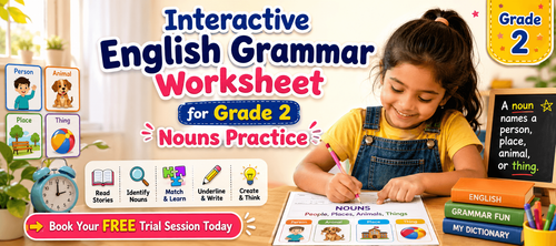 Nouns English Grammar Practice Sheet for Young Learners