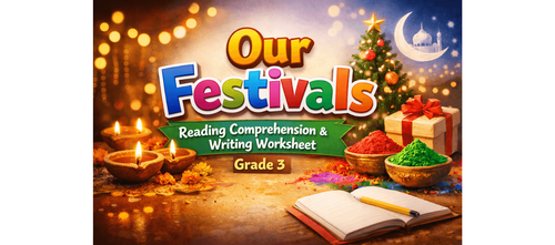 Our Festivals – Writing Worksheet for Grade 3 Students