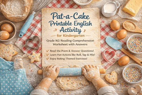 Pat-a-Cake Printable English Activity for Kindergarten