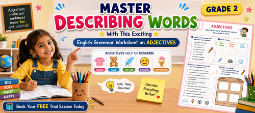 Picture-Based Adjective Practice Worksheet for Grade 2